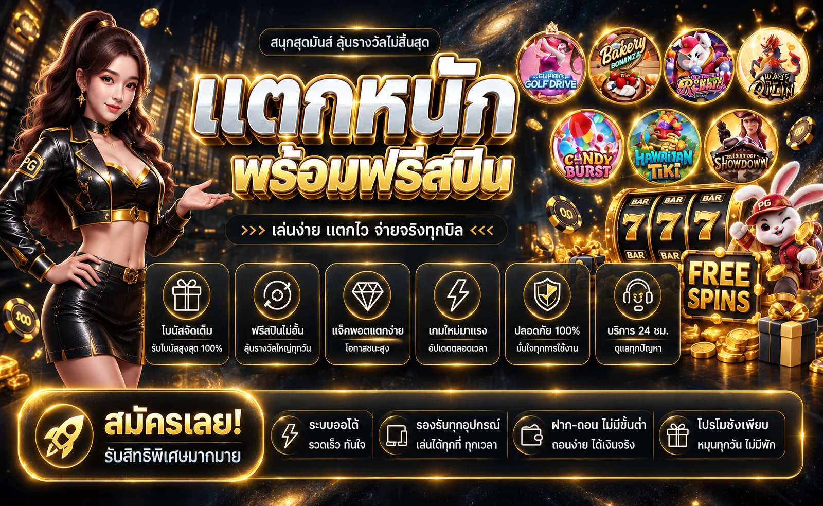ตัวละคร PG และเกมสล็อตบน GALAXY289
